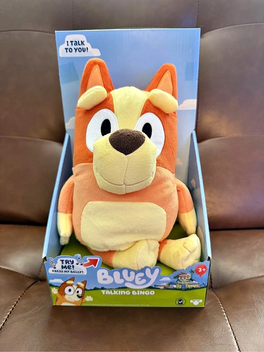 NEW Bluey Talking Bingo 12” Plush 9 Phrases Theme Song Interactive Toy
